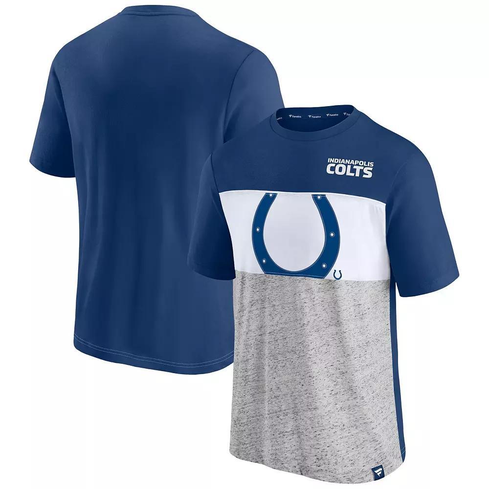 Men's Fanatics Royal Indianapolis Colts Colorblock T-Shirt, Size: XL, Blue Product Image