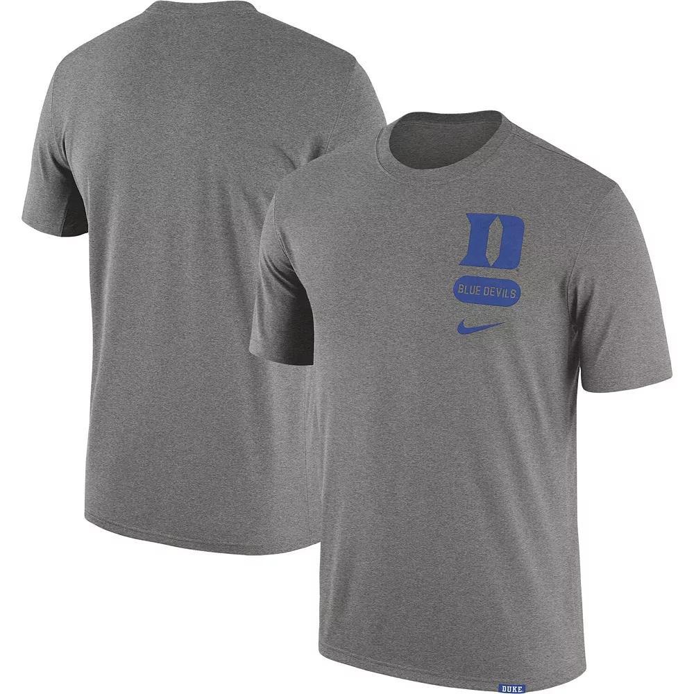 Men's Nike  Heather Gray Duke Blue Devils Campus Letterman Tri-Blend T-Shirt, Size: XL, Grey Product Image