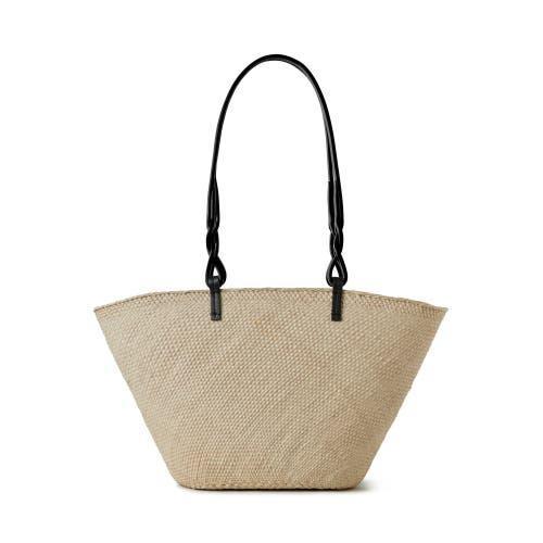 MULBERRY Raffia Basket Tote In Natural-black Product Image