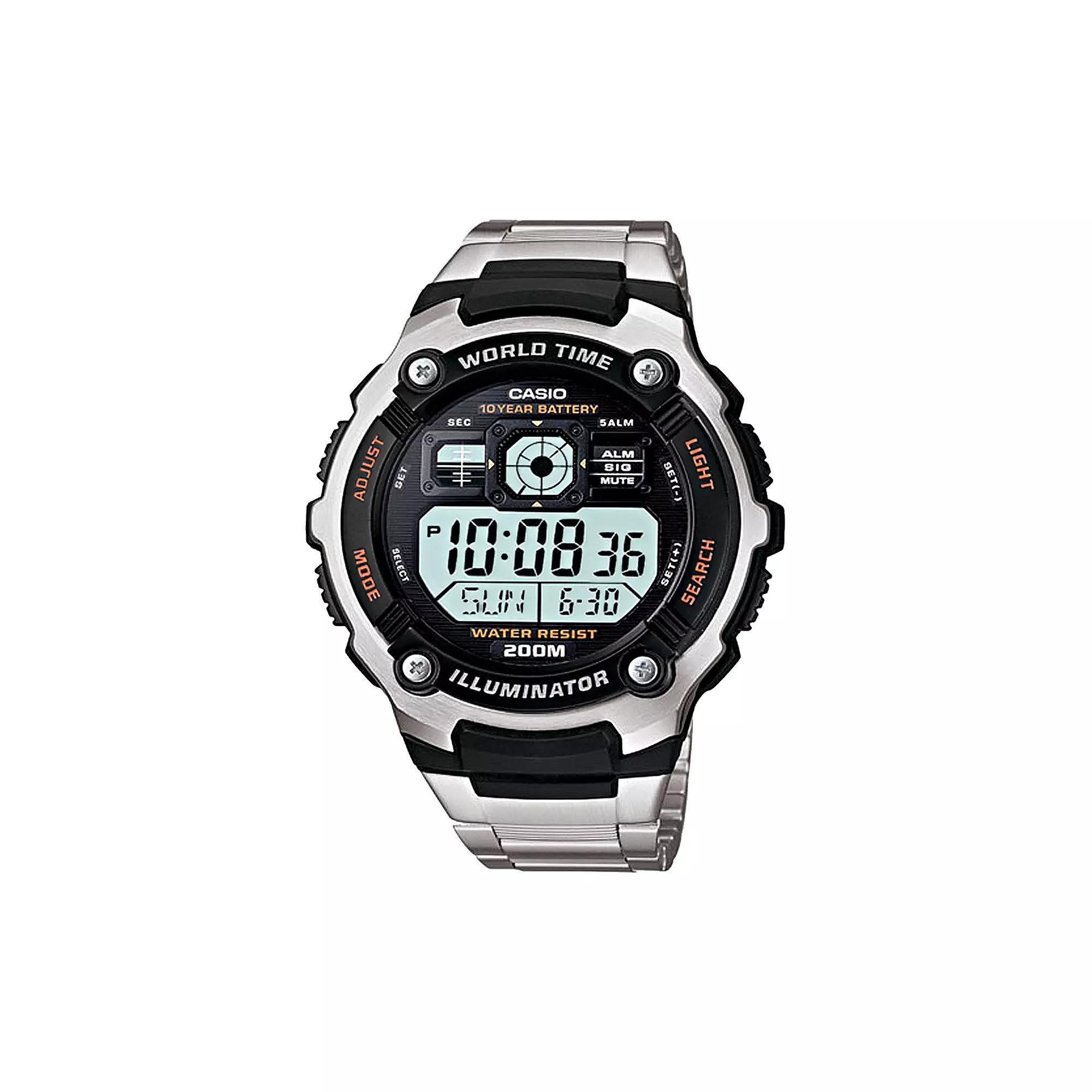 Casio Men's Illuminator Stainless Steel Digital Chronograph Watch - AE2000WD-1AV, Multicolor Product Image
