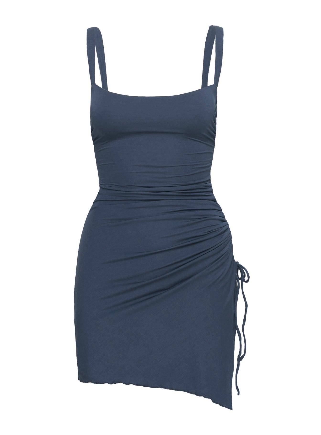 Melda Square Neck Mini Dress Navy Petite Product Image