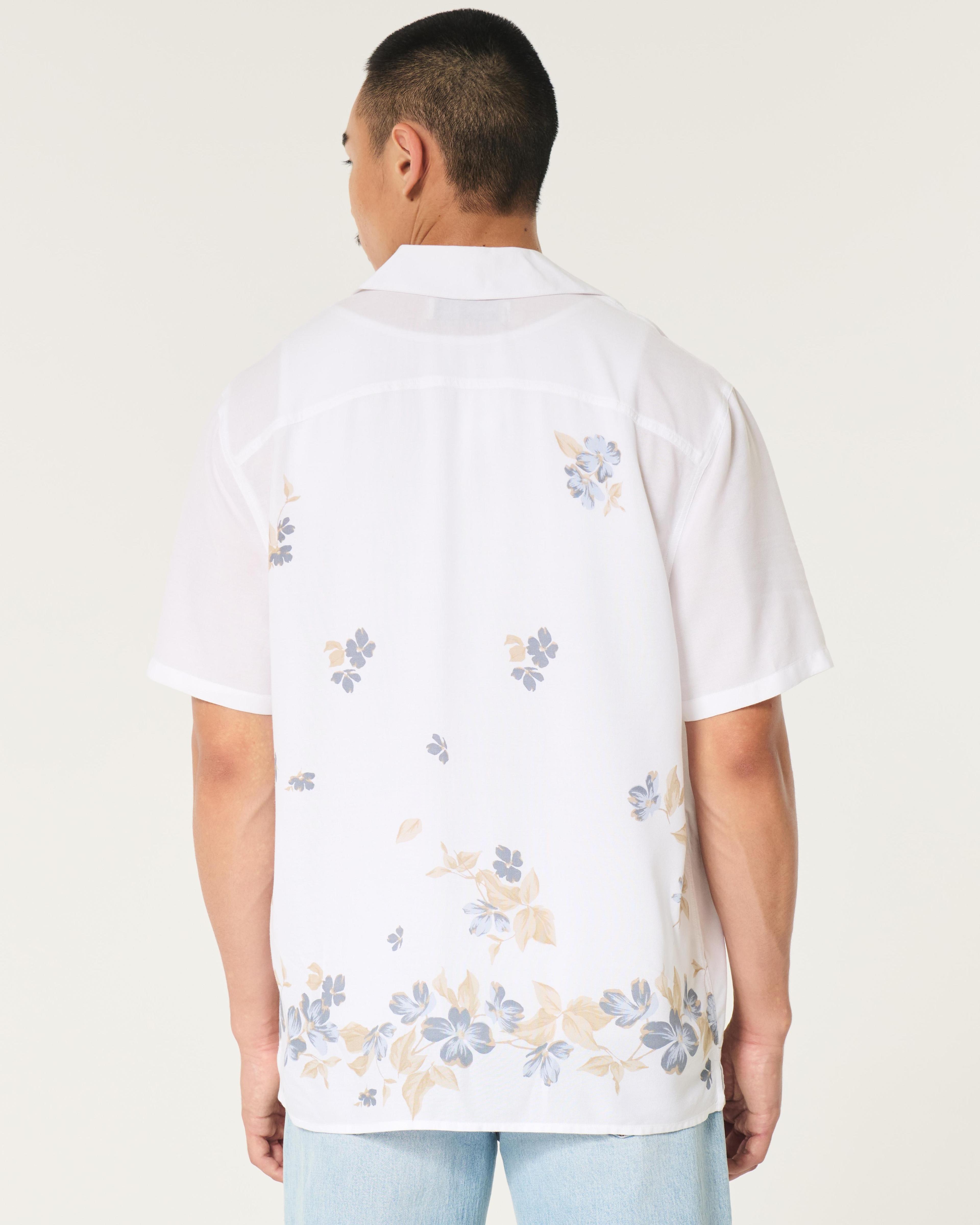 Boxy Short-Sleeve Floral Shirt Product Image