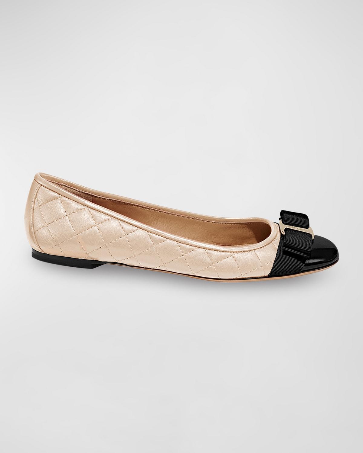 Varina Quilted Bow Ballerina Flats Product Image