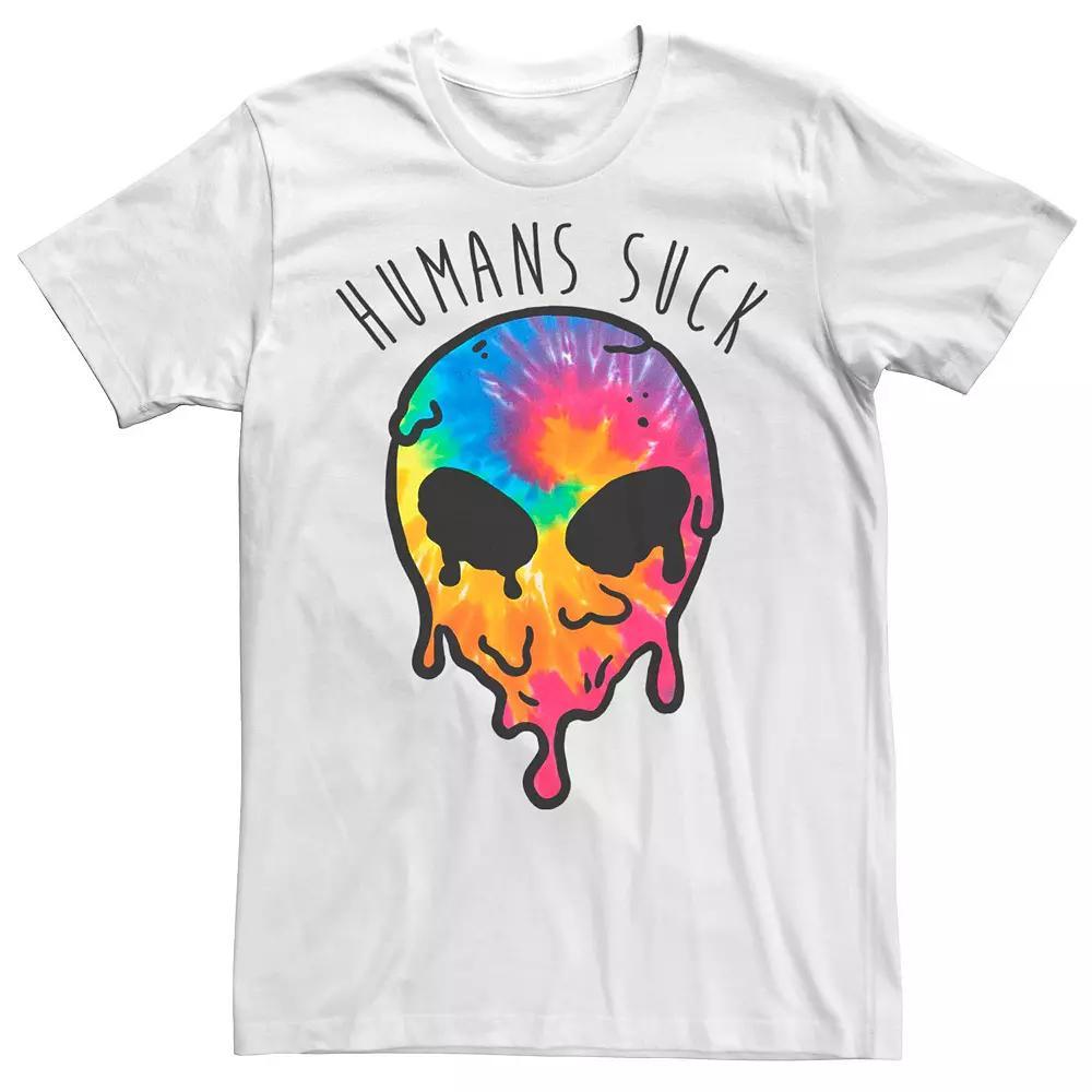 Men's Alien Tie-Dyed Tee, Size: Medium, White Product Image