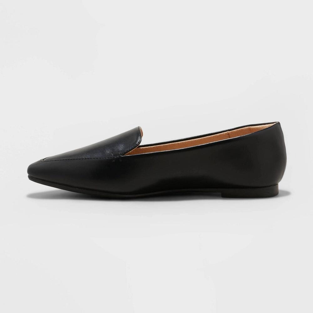 Women's Hayes Loafer Flats with Memory Foam Insole - A New Day™ Black 8 Product Image