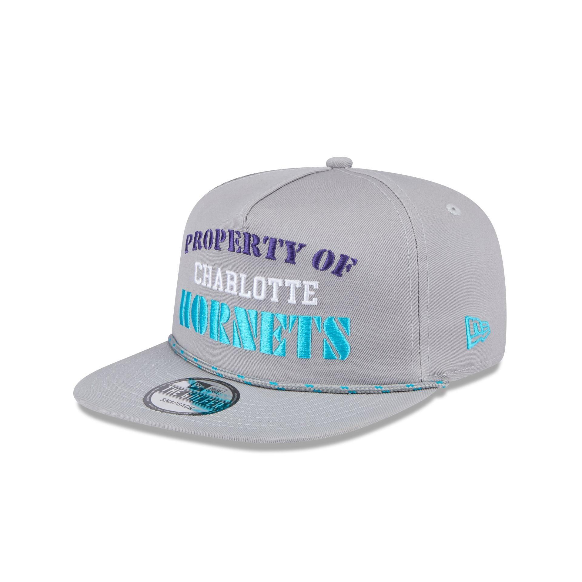Charlotte Hornets Vintage Gray Rope Golfer Hat Male Product Image