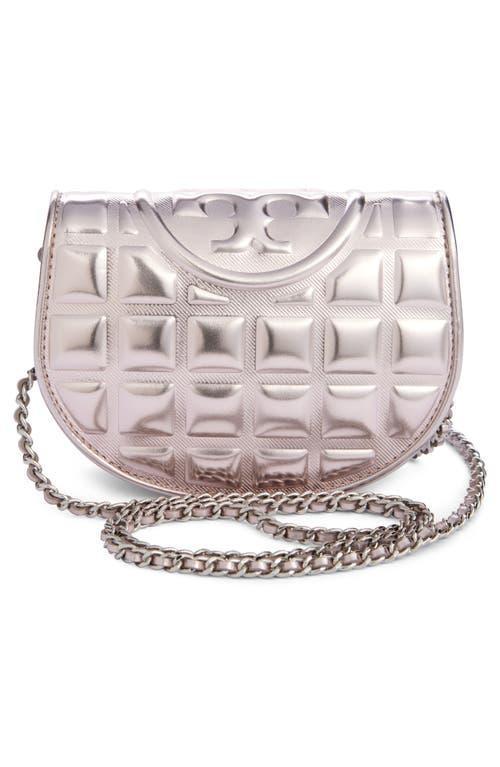 TORY BURCH Fleming Leather Crossbody Bag In Pink Product Image