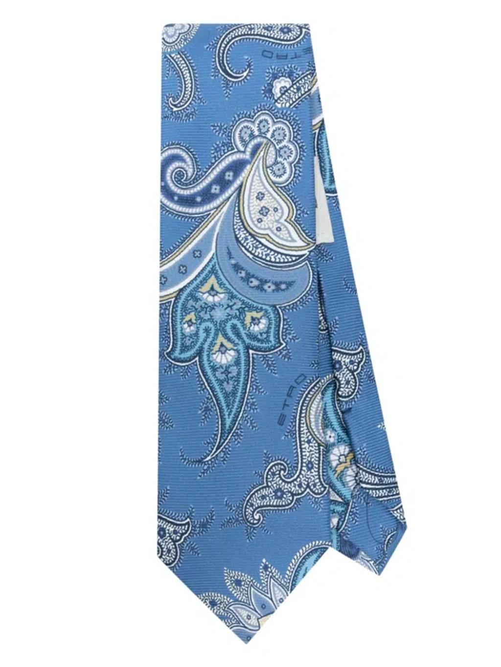 ETRO Paisley-print Tie In Blue Product Image