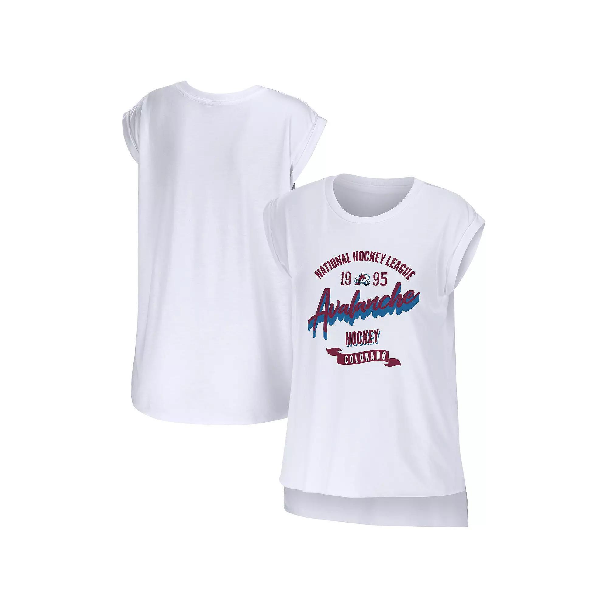 Women's WEAR by Erin Andrews White Colorado Avalanche Domestic Tank Top, Size: Medium Product Image