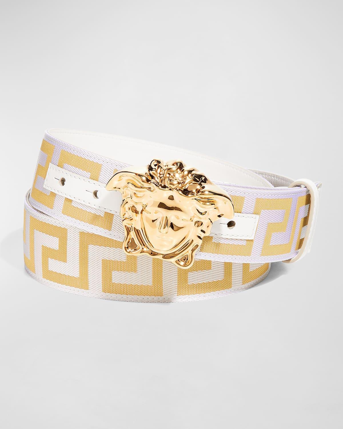 Men's Tonal Medusa/Greek Key Web Belt Product Image