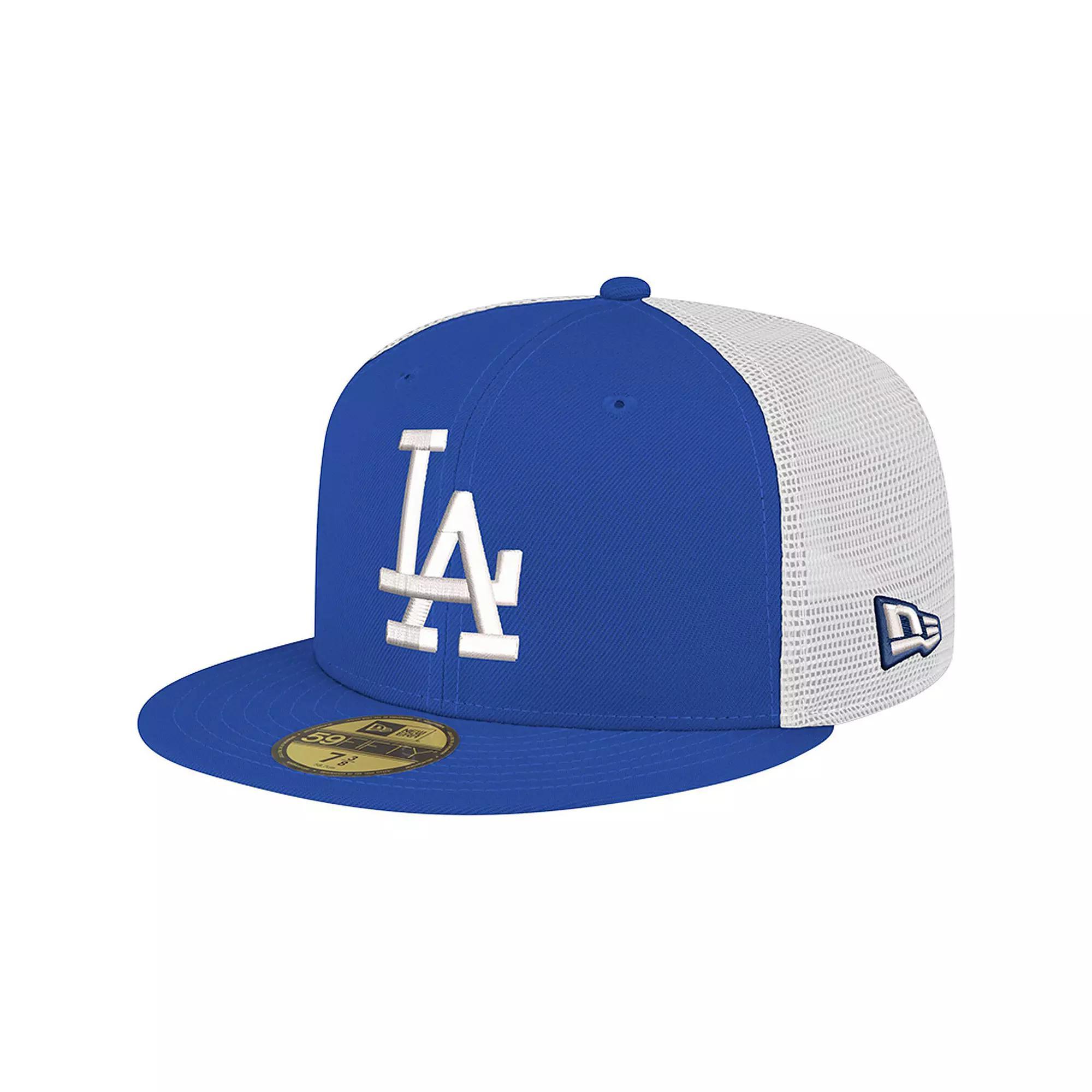 Men's New Era Royal Los Angeles Dodgers Team Color 59FIFTY Trucker Fitted Hat, Size: 7 1/4, Blue Product Image
