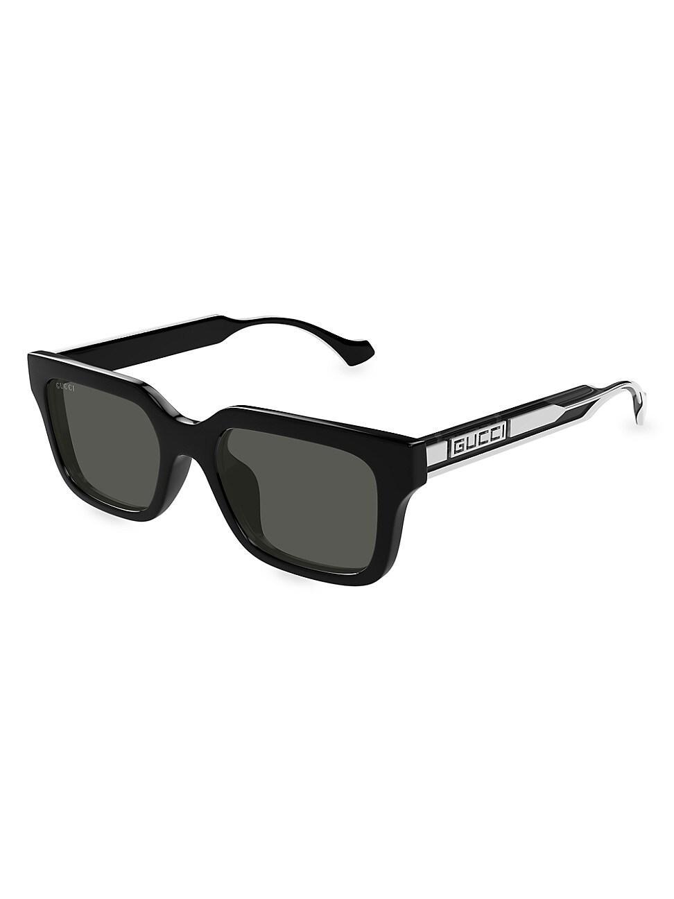 Saint Laurent Narrow Cat Eye Sunglasses Shiny Black/Grey Green One Size Product Image