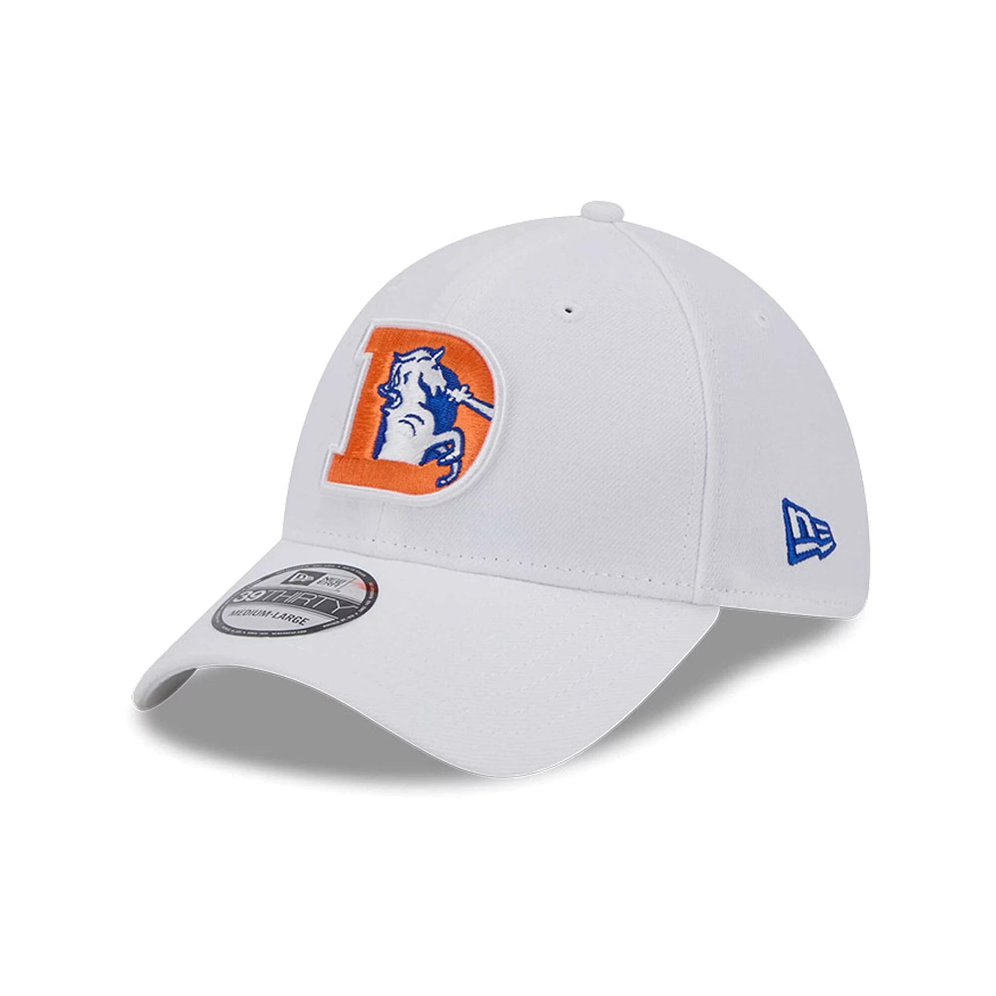 Men's New Era White Denver Broncos Throwback 39THIRTY Flex Hat, Size: Small/Medium Product Image