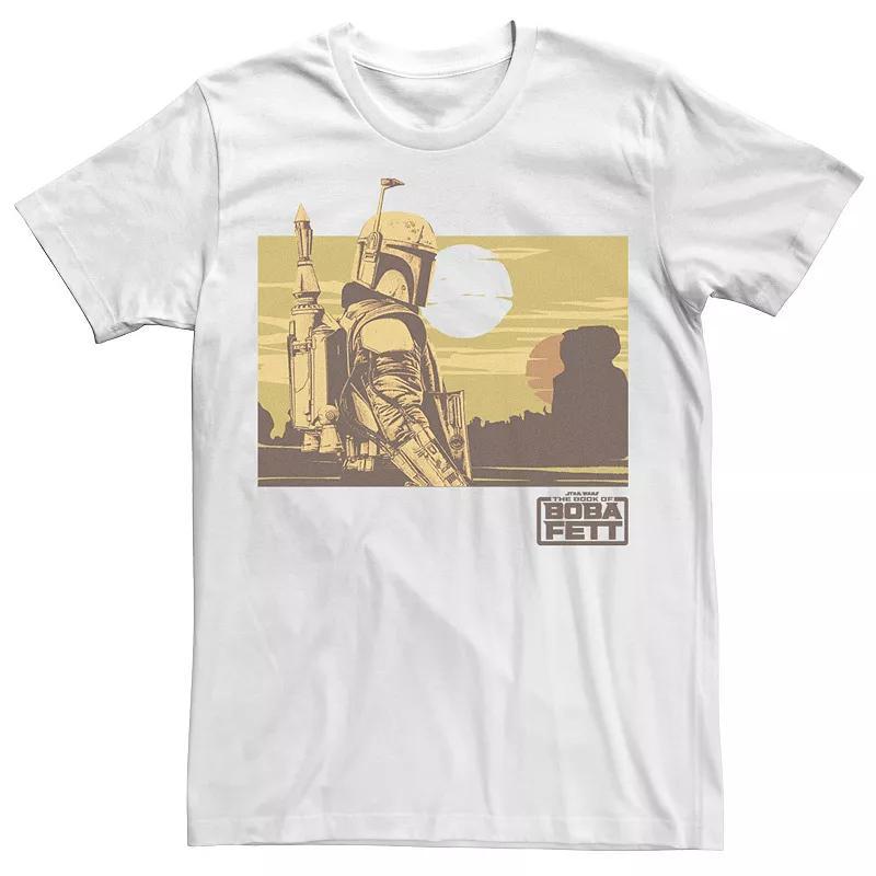 Men's Star Wars Boba Fett Boxed Landscape Tee, Size: Large, White Product Image