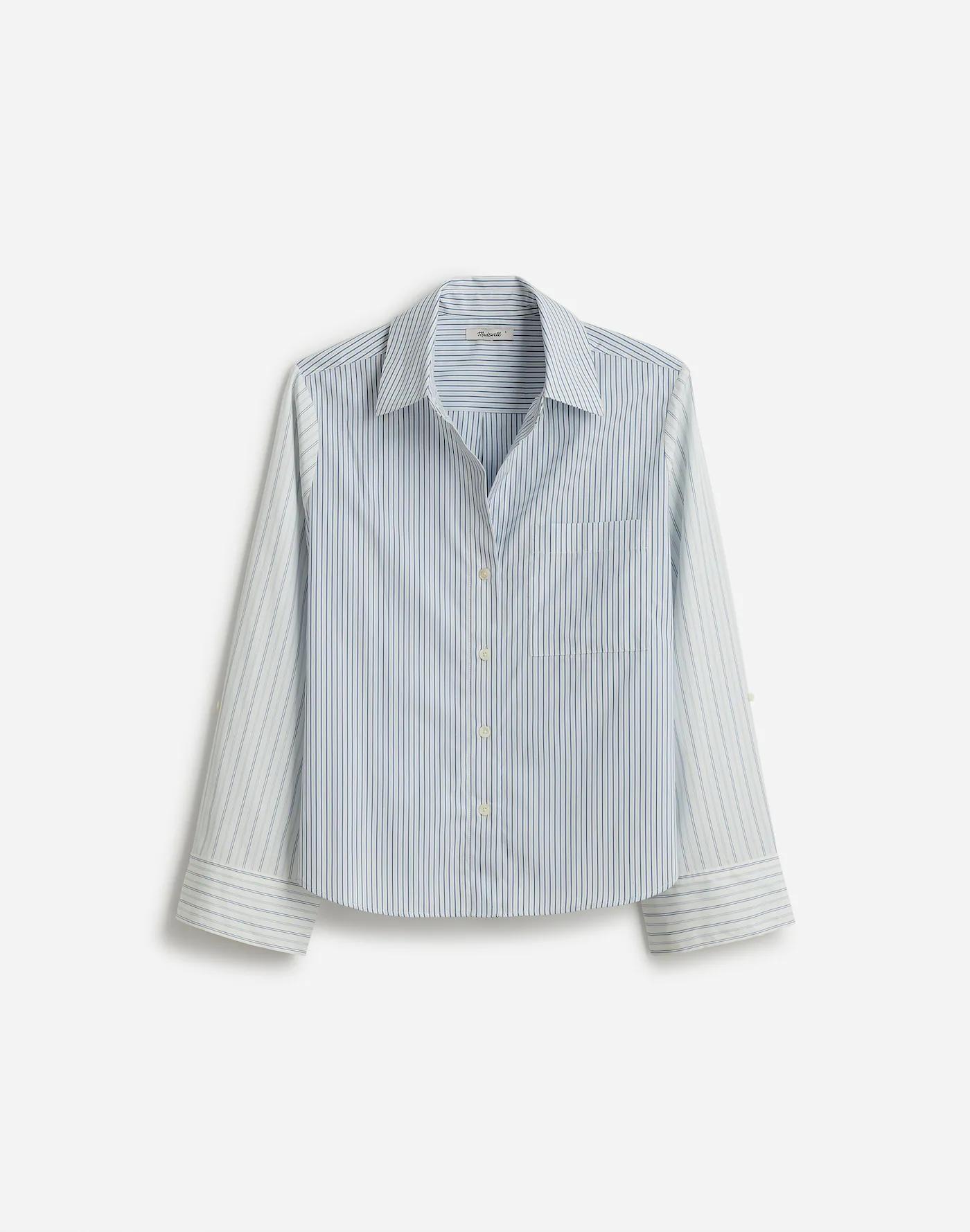 Easy Y-Neck Button-Up Shirt Product Image