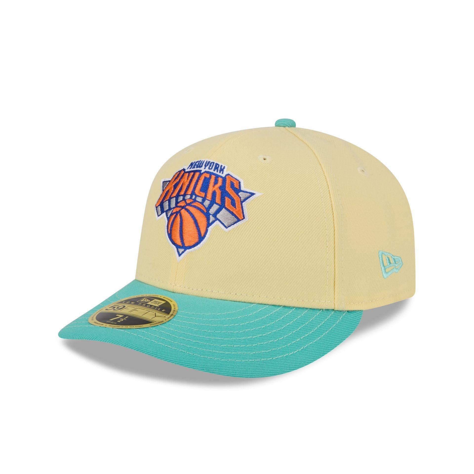 New York Knicks Soft Yellow Low Profile 59FIFTY Fitted Hat Male Product Image