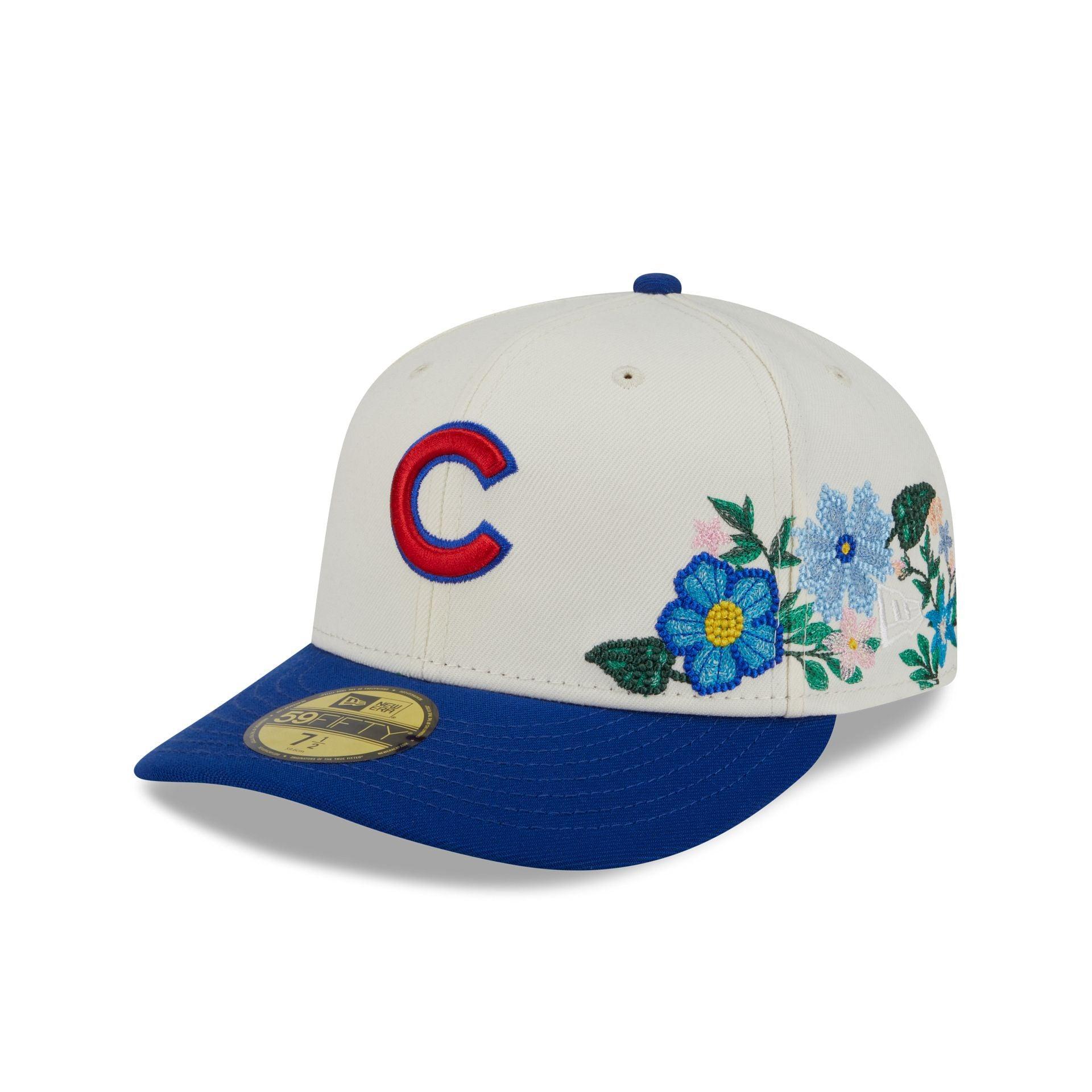 Chicago Cubs Tonal Florals White 59FIFTY Fitted Hat Male Product Image