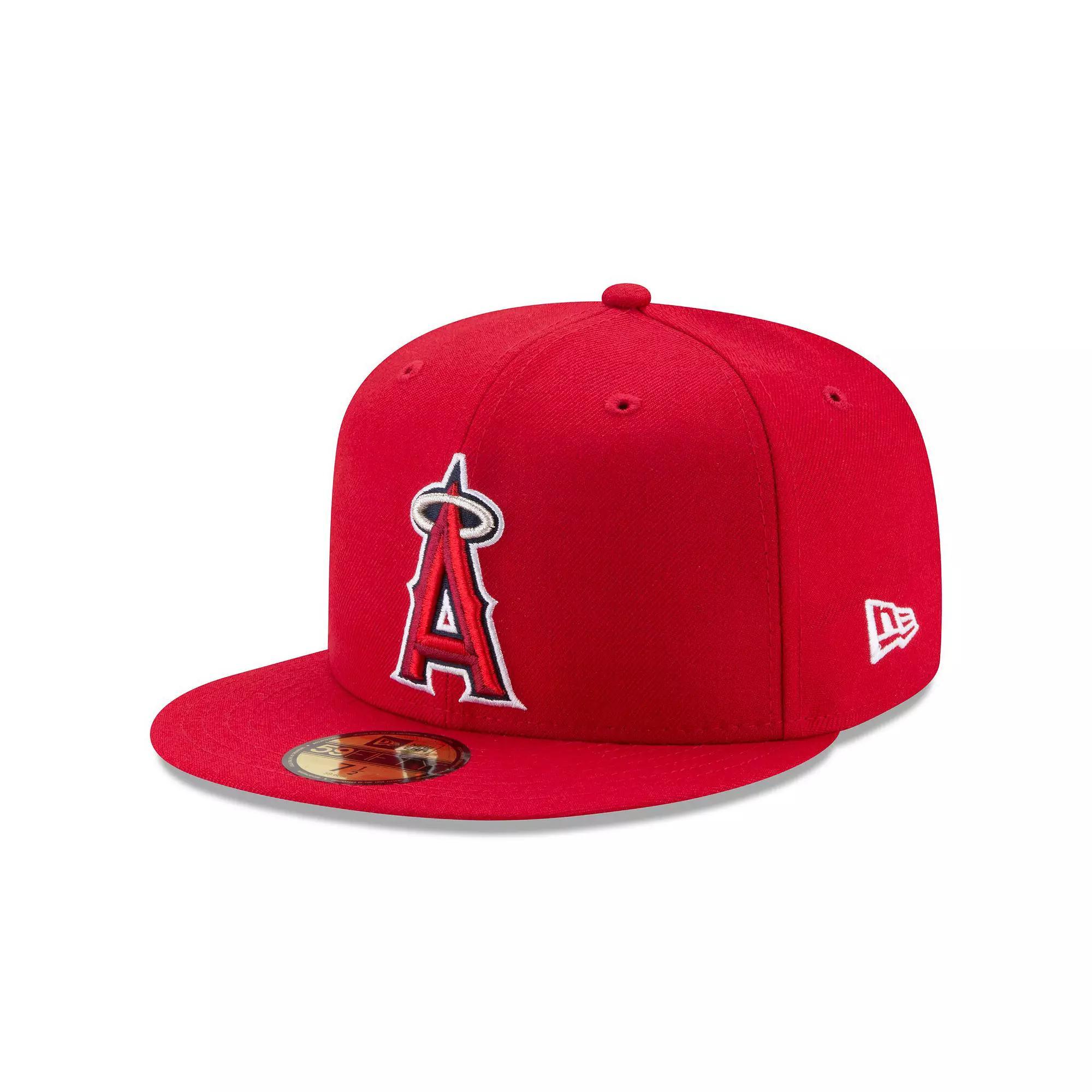 Men's New Era Red Los Angeles Angels Game Authentic Collection On-Field 59FIFTY Fitted Hat,  Product Image