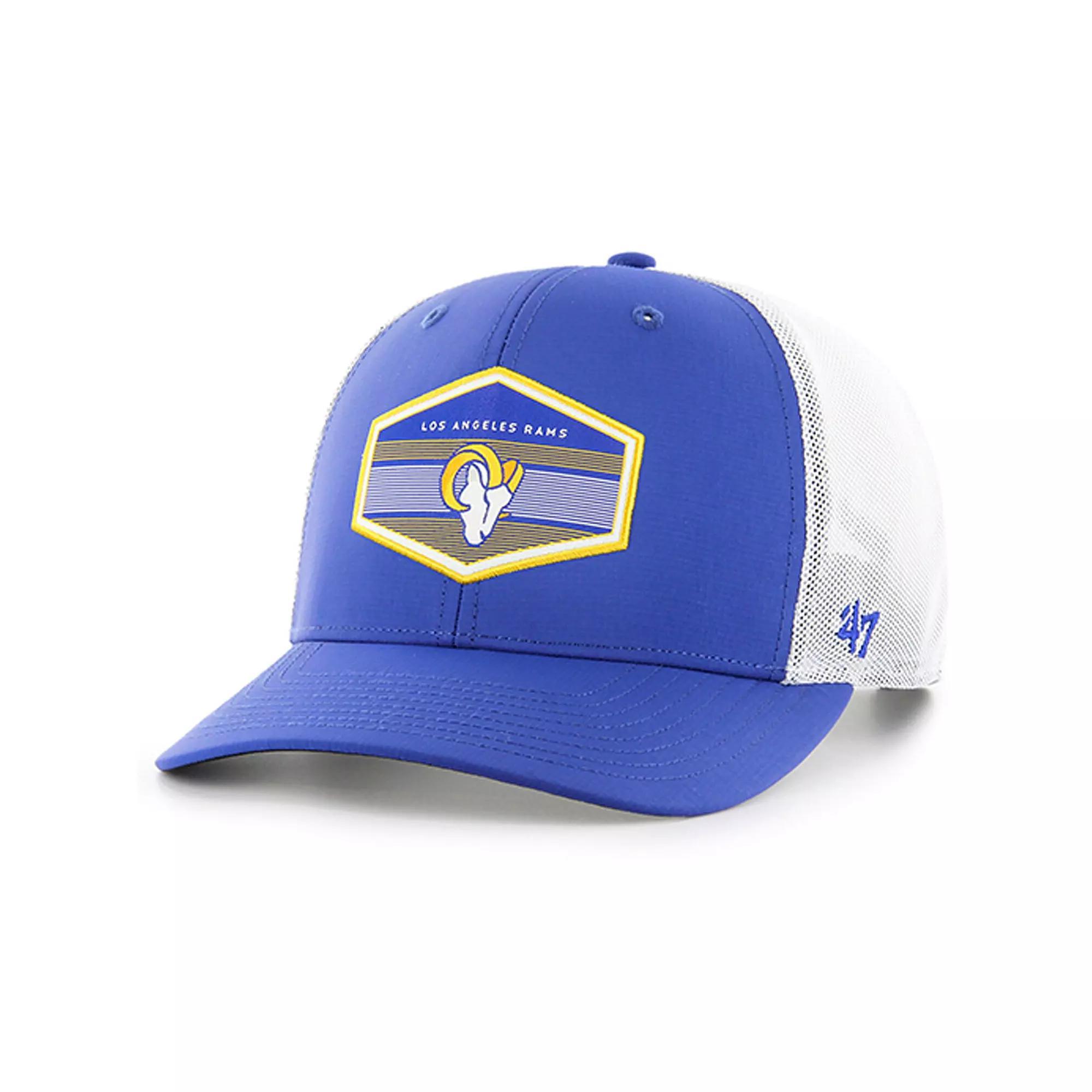 Men's '47 Royal Los Angeles Rams Burgess Trucker Adjustable Hat, Blue Product Image