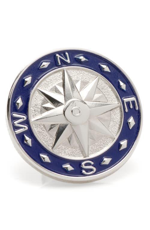 Mens Blue Compass Lapel Pin Product Image