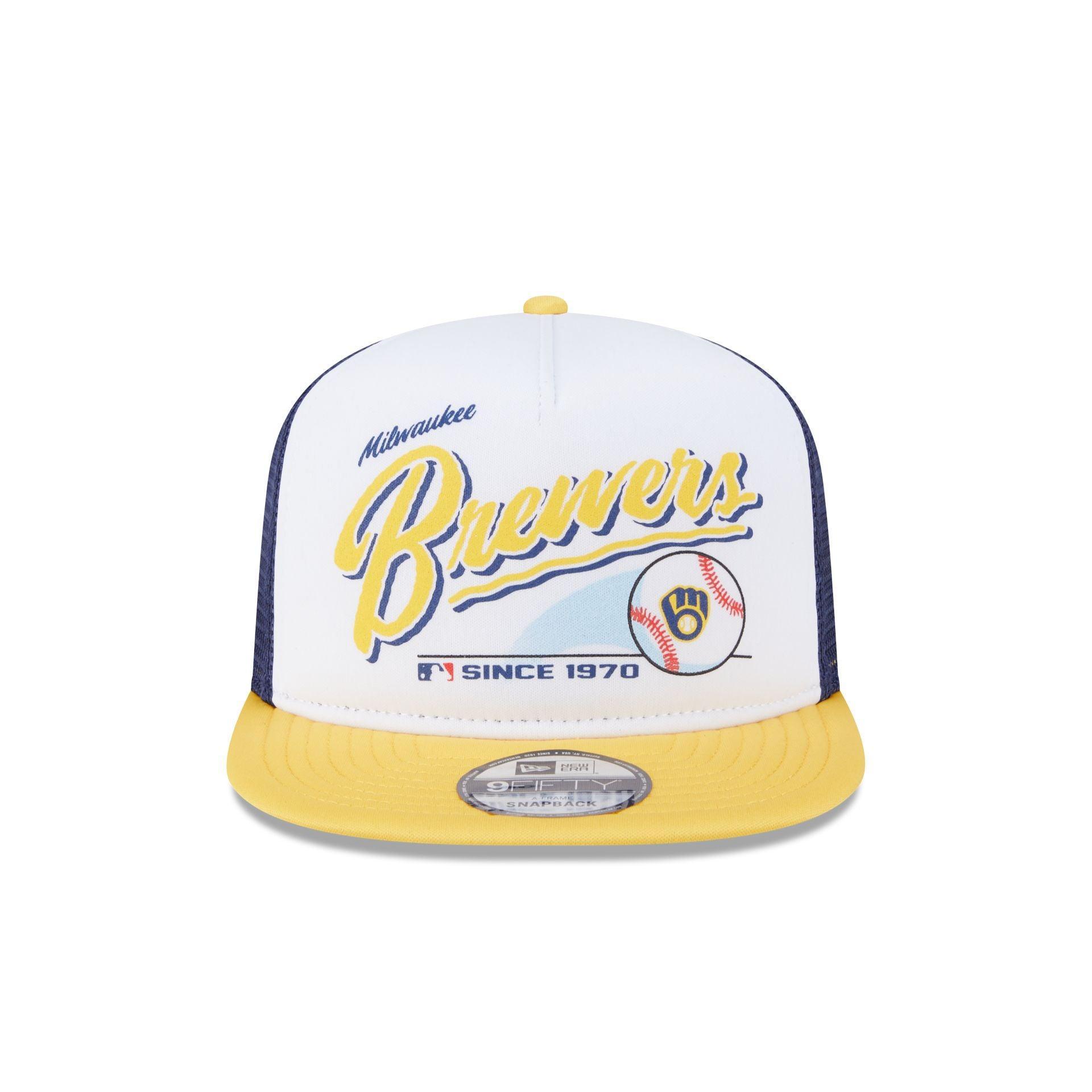 Milwaukee Brewers Retro Script 9FIFTY A-Frame Trucker Hat Male Product Image
