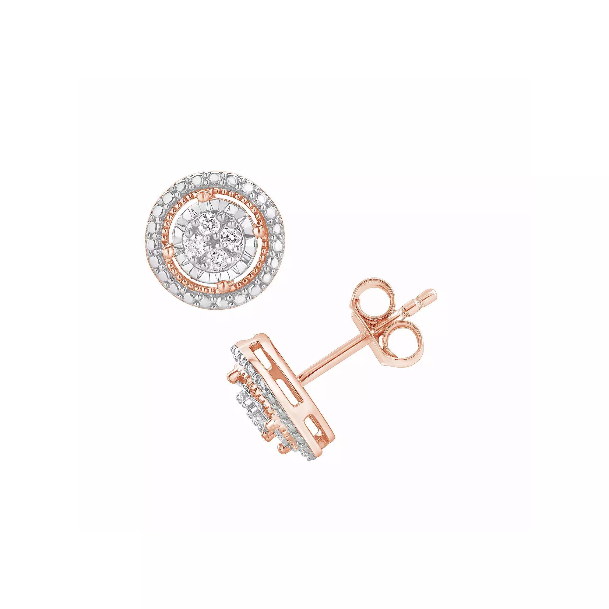 Diamond Brilliance 1/10 Carat T.W. Lab-Grown Diamond Stud Earrings, Women's, Pink Tone Product Image