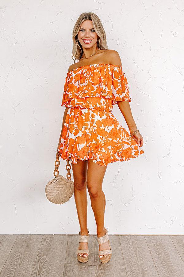 Seas The Moment Floral Romper In Orange Product Image