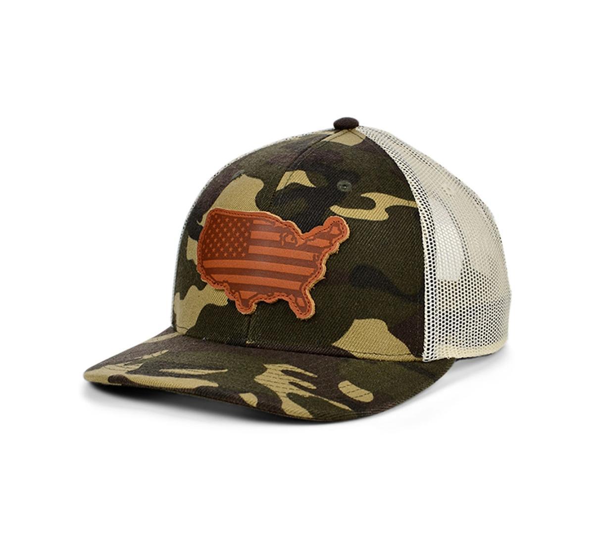 Local Crowns United States of America Woodland State Patch Curved Trucker Cap - WoodlandCamo/Ivory Product Image