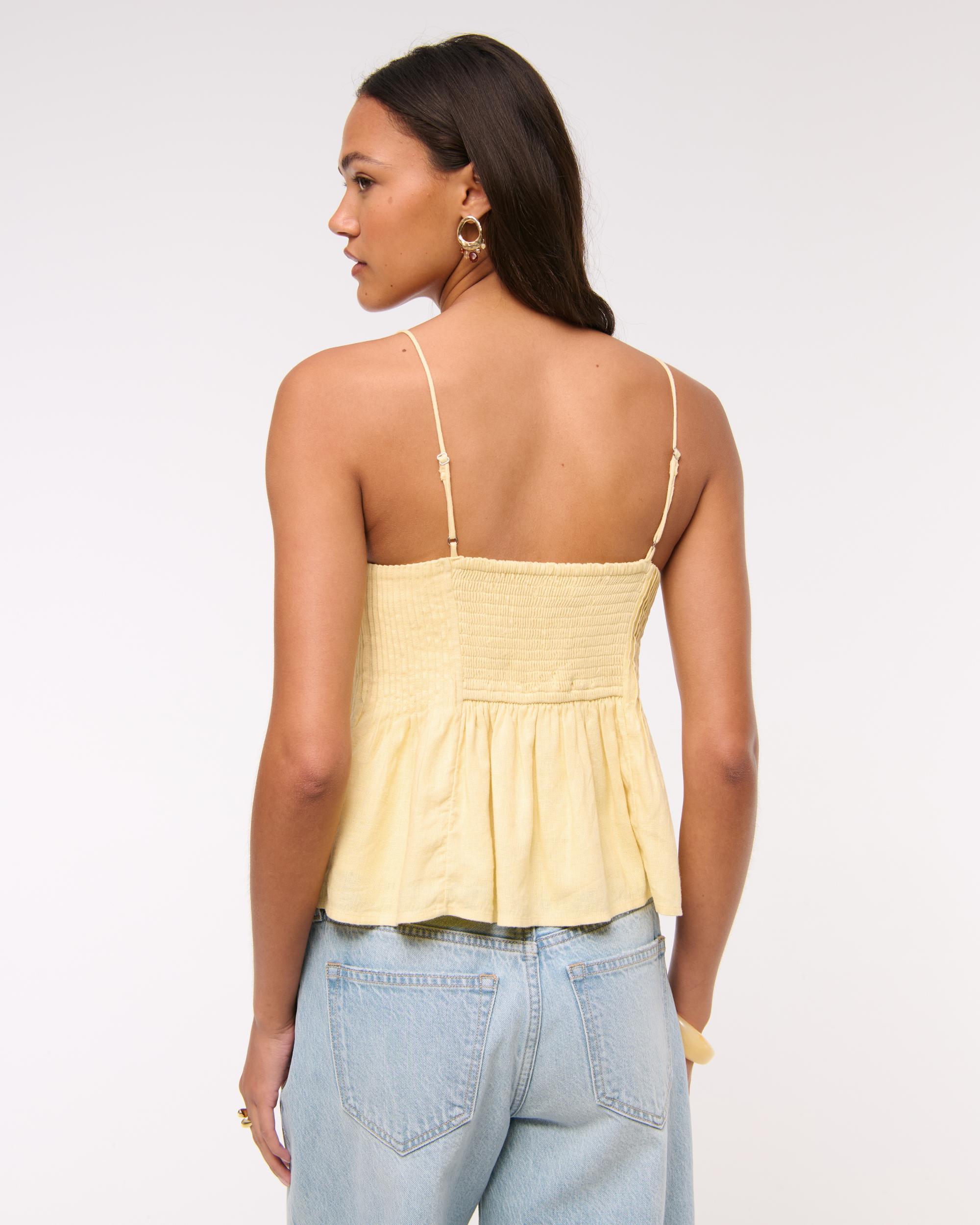 Linen-Blend Pintuck Cami Product Image
