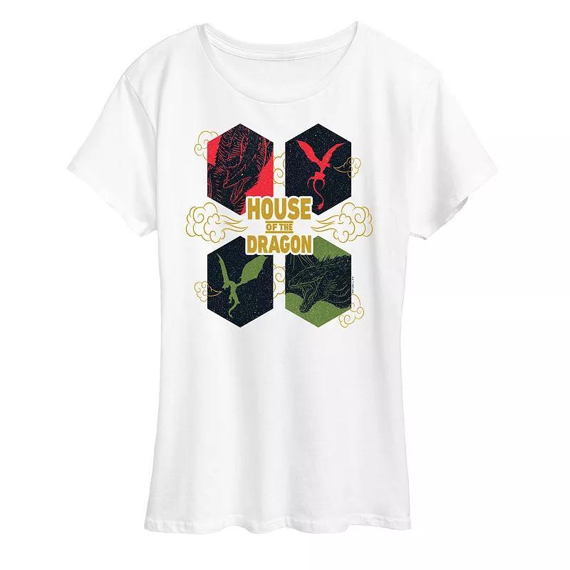 Women's House of the Dragon Dragon Icon Grid Graphic Tee, Size: XL, Grey Gray Product Image