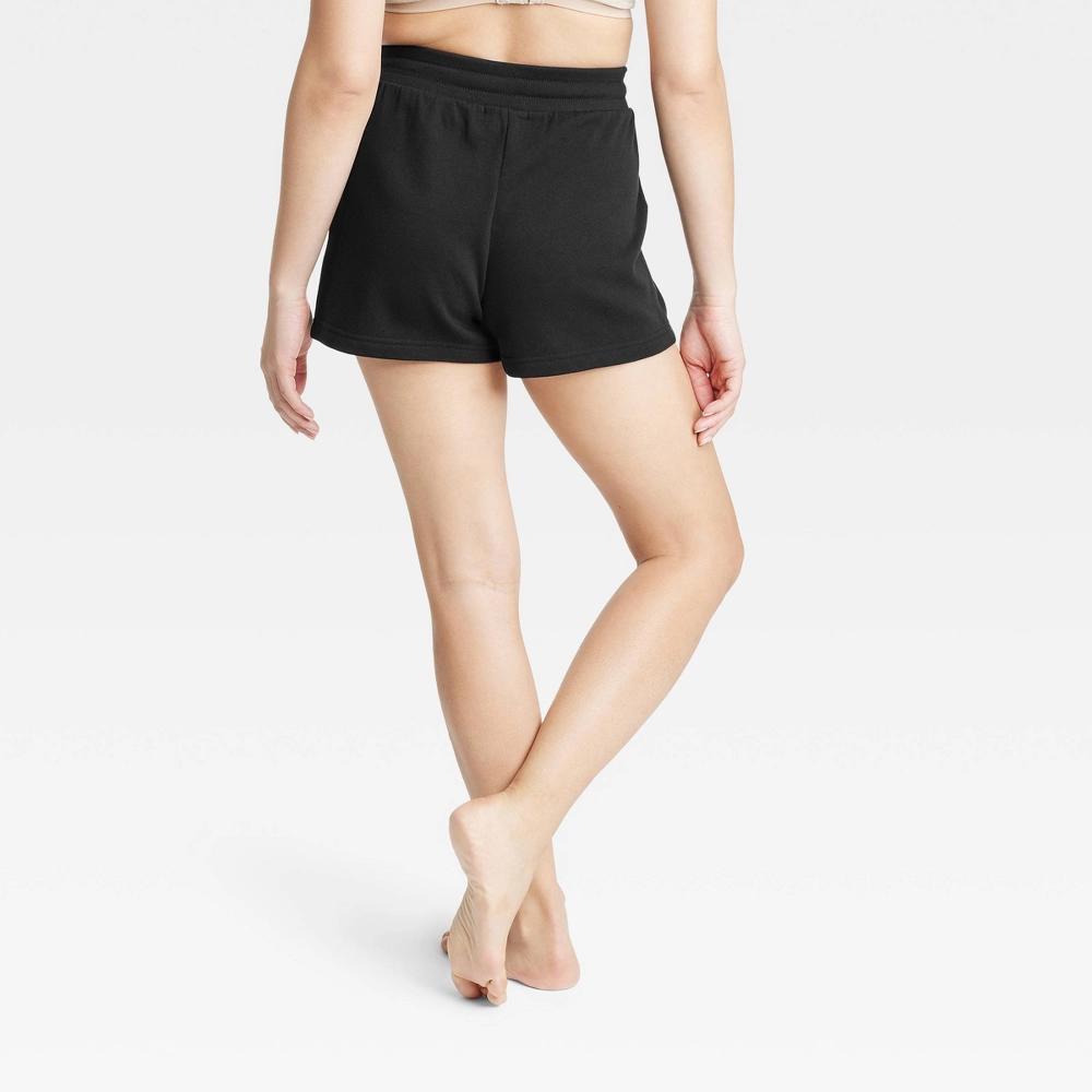 Womens Fleece Lounge Shorts - Colsie Black M Product Image