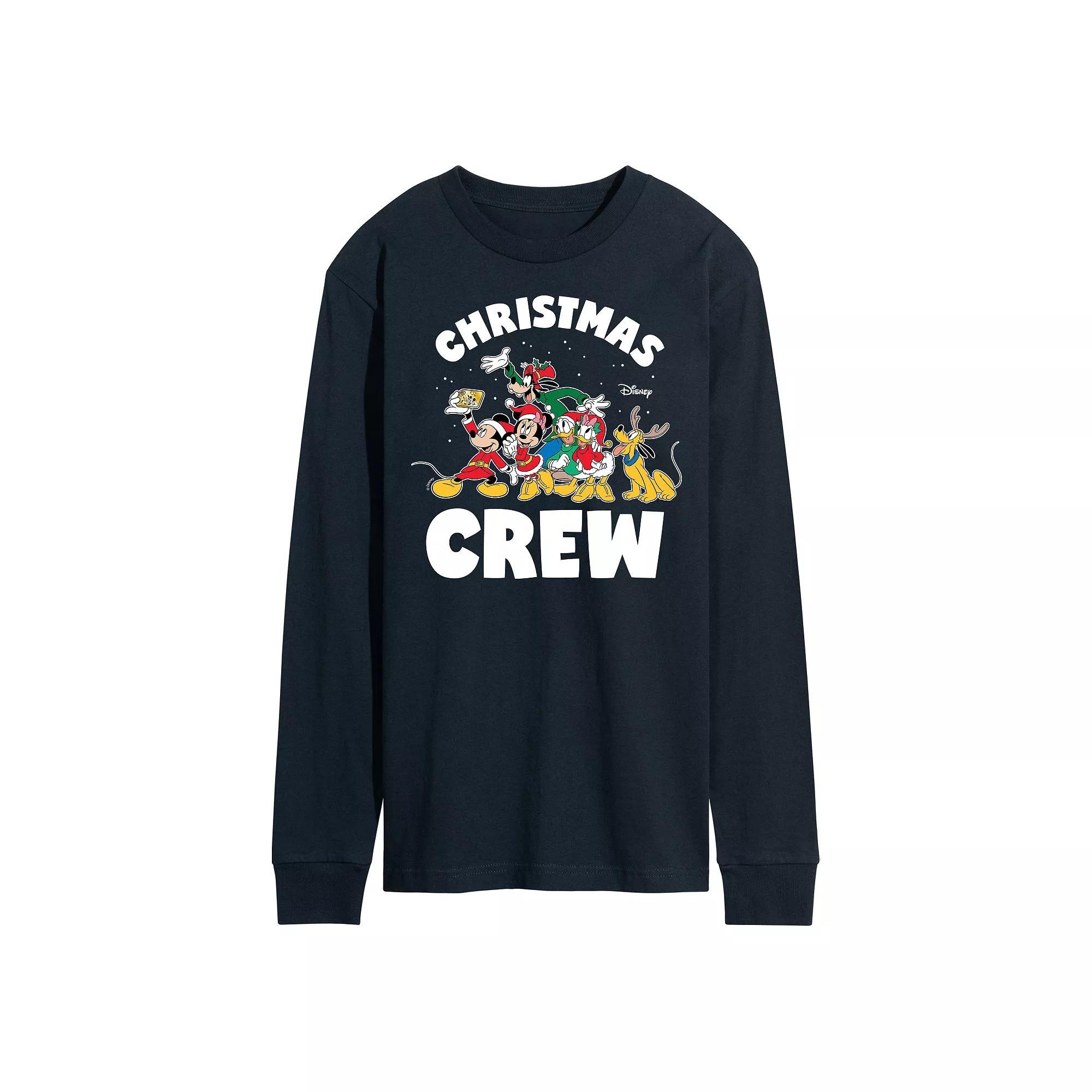 Disney's Men's Christmas Crew Long-sleeved Tee, Size: Small, Blue Product Image