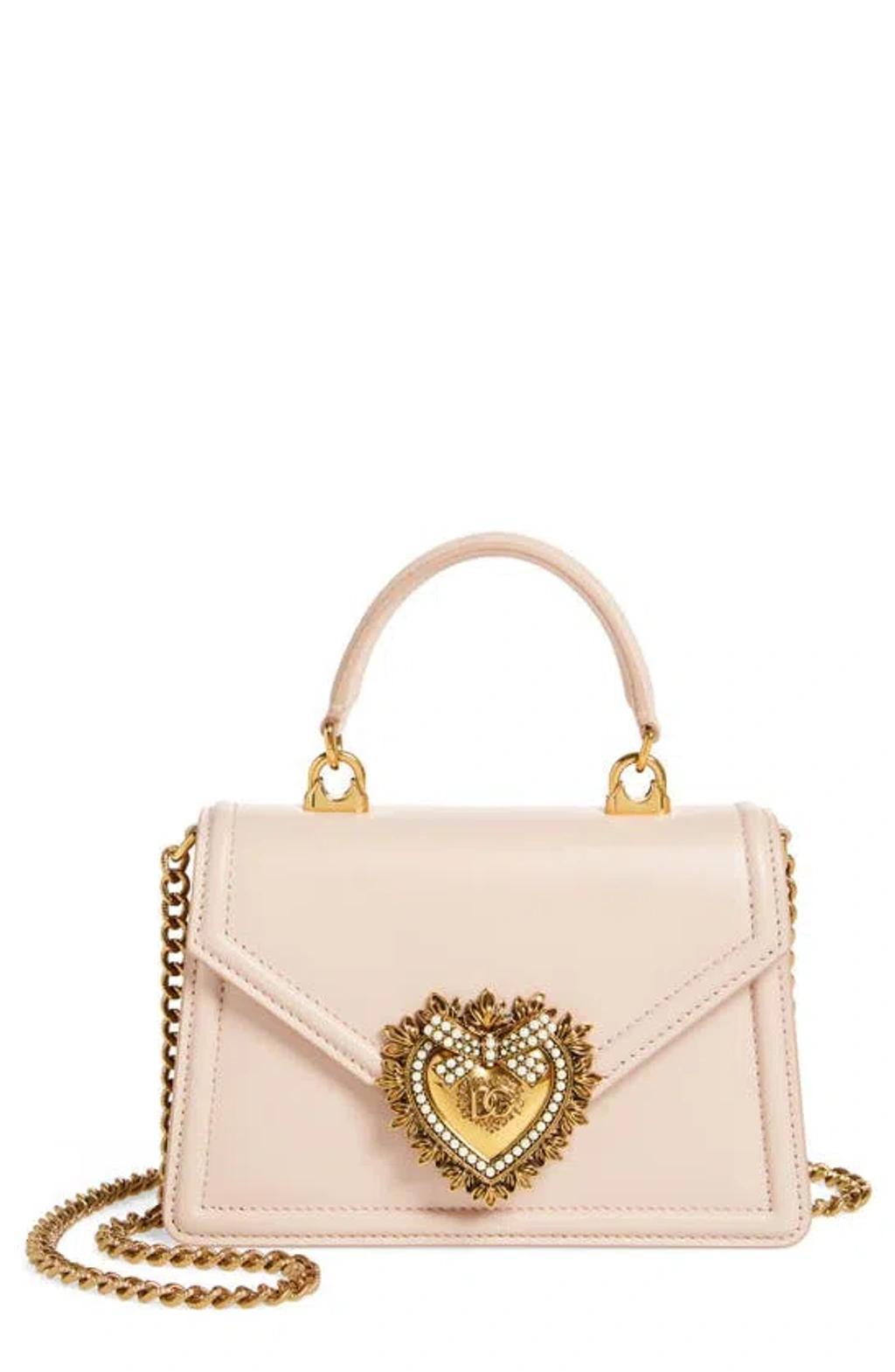 Leather Crossbody Bag In Powder Pink Product Image