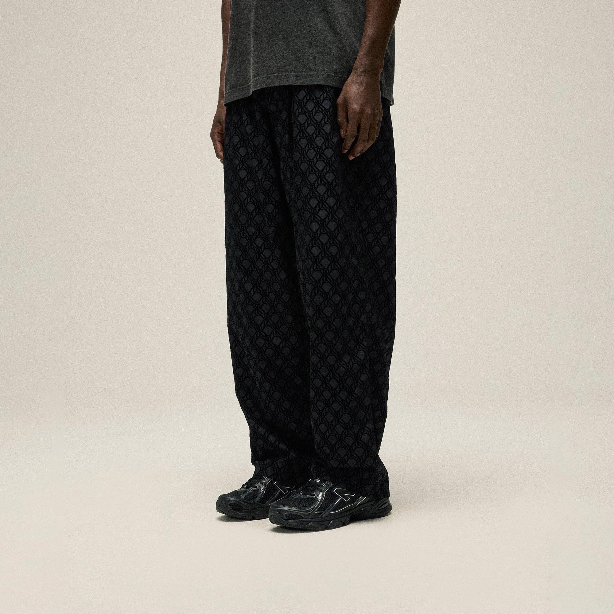 Kith Flocked Monogram Elias Pant - Black Male Product Image