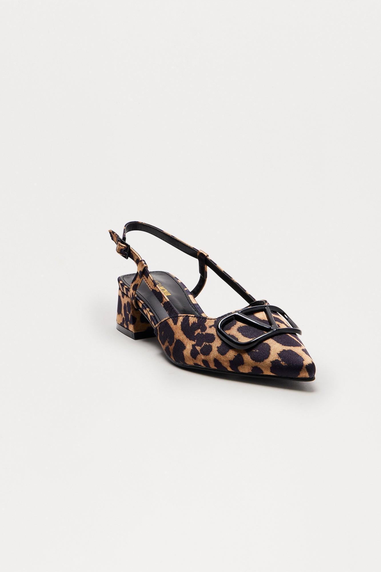 Clementine Slingback Kitten Heels - Leopard Product Image