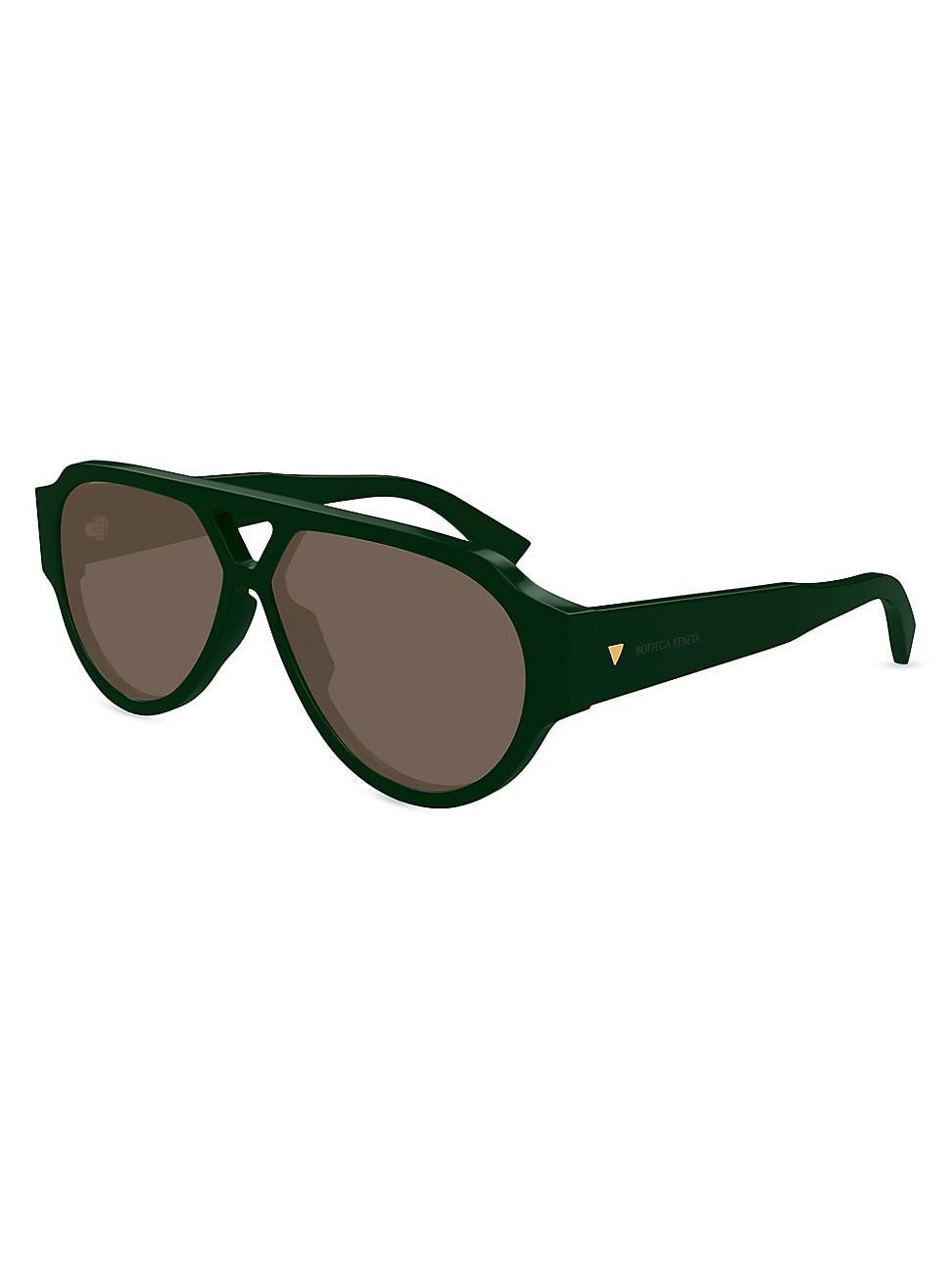 Mens Bold Triangle Stud 59MM Pilot Sunglasses Product Image