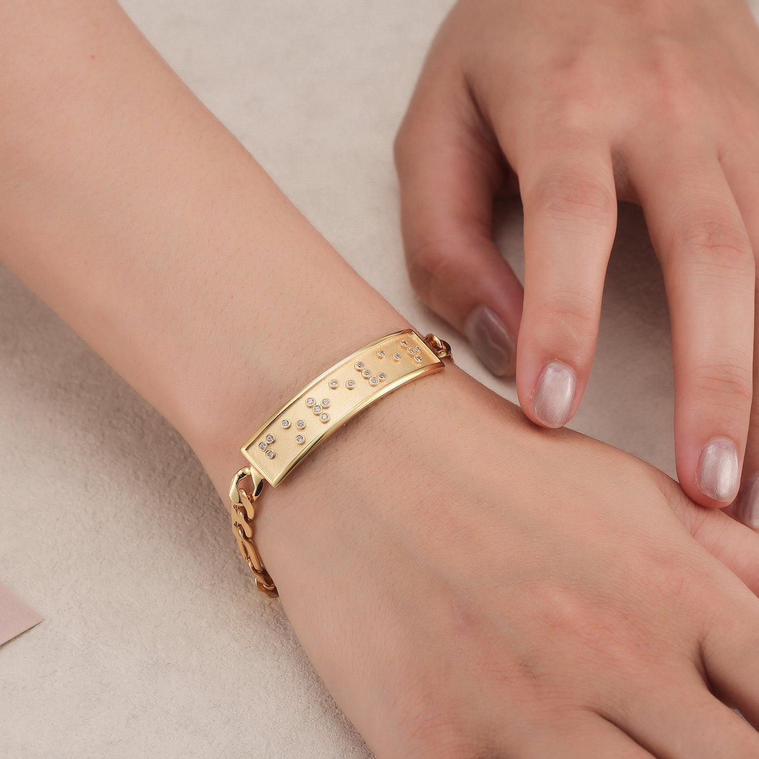 Touchstone Forever ID Link Bracelet in Gold Product Image