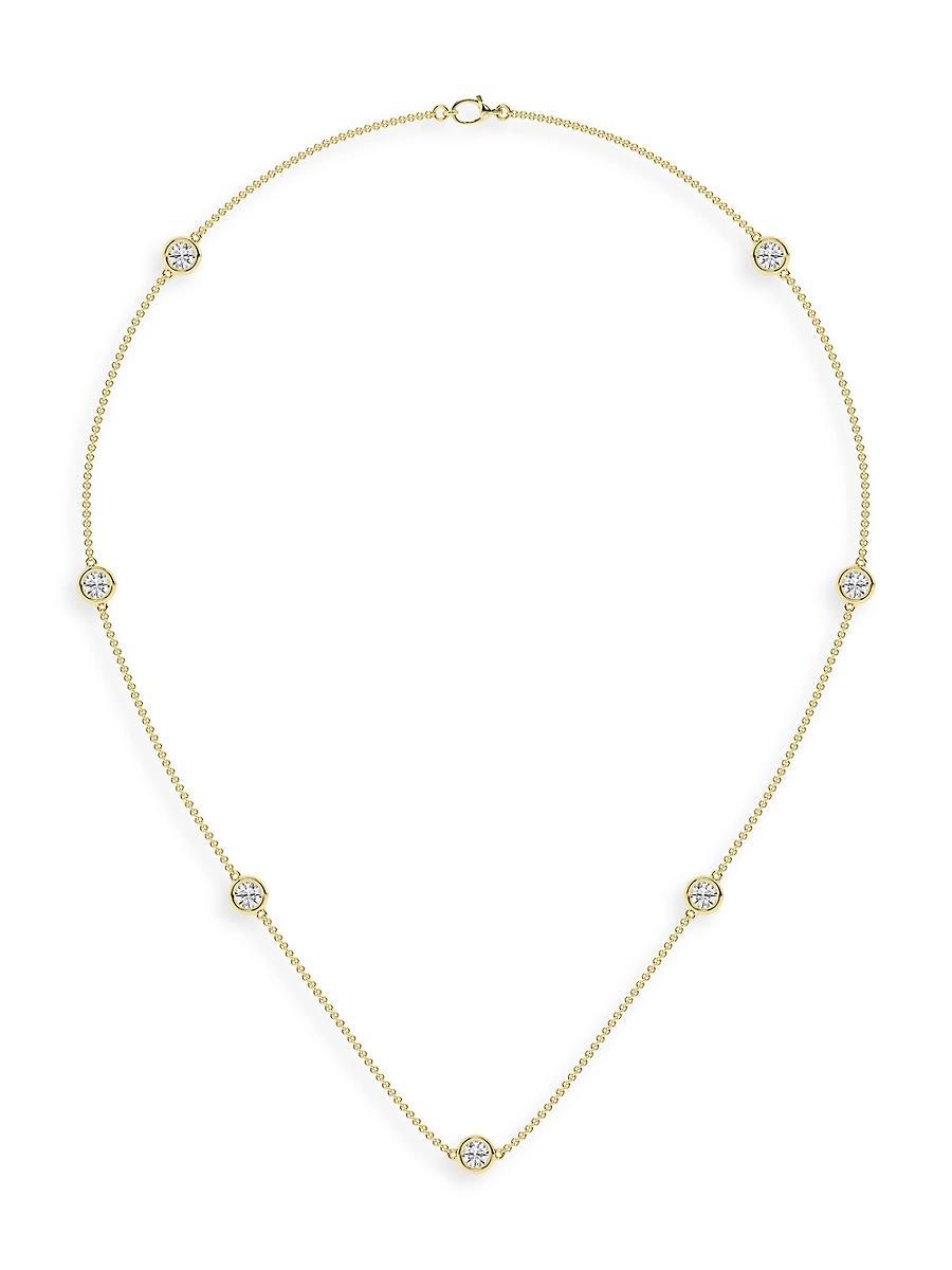 Womens 14K Yellow Gold & Lab-Grown 7-Diamond Station Necklace/0.70-2.10 TCW Product Image