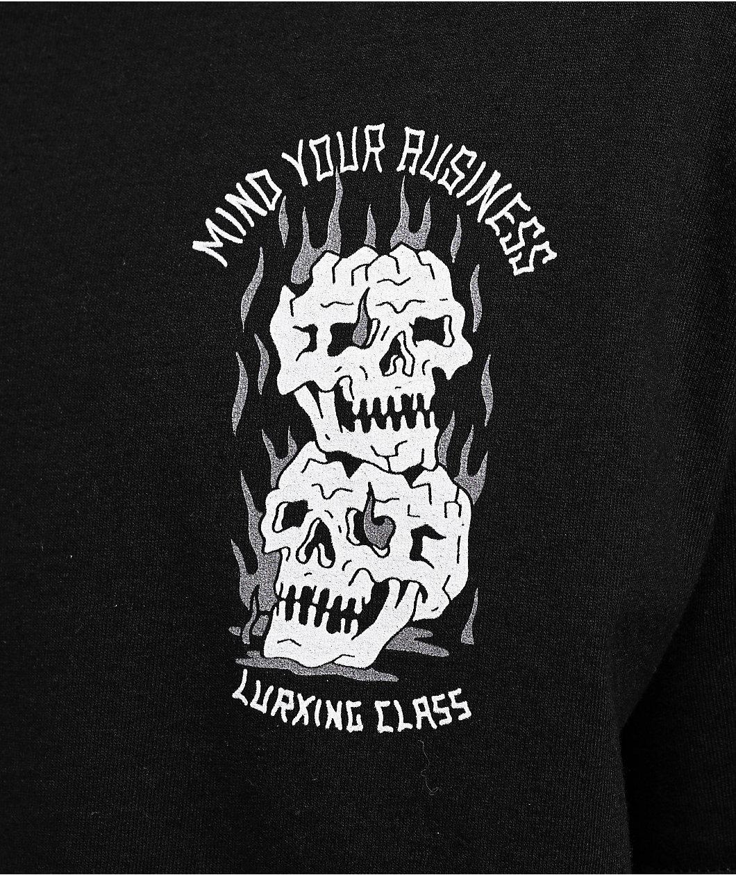 Lurking Class by Sketchy Tank Mind Your Business Black T-Shirt Product Image