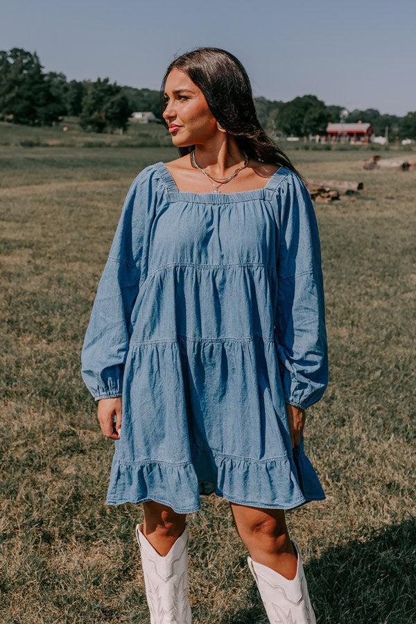 Easy To Style Chambray Mini Dress Product Image