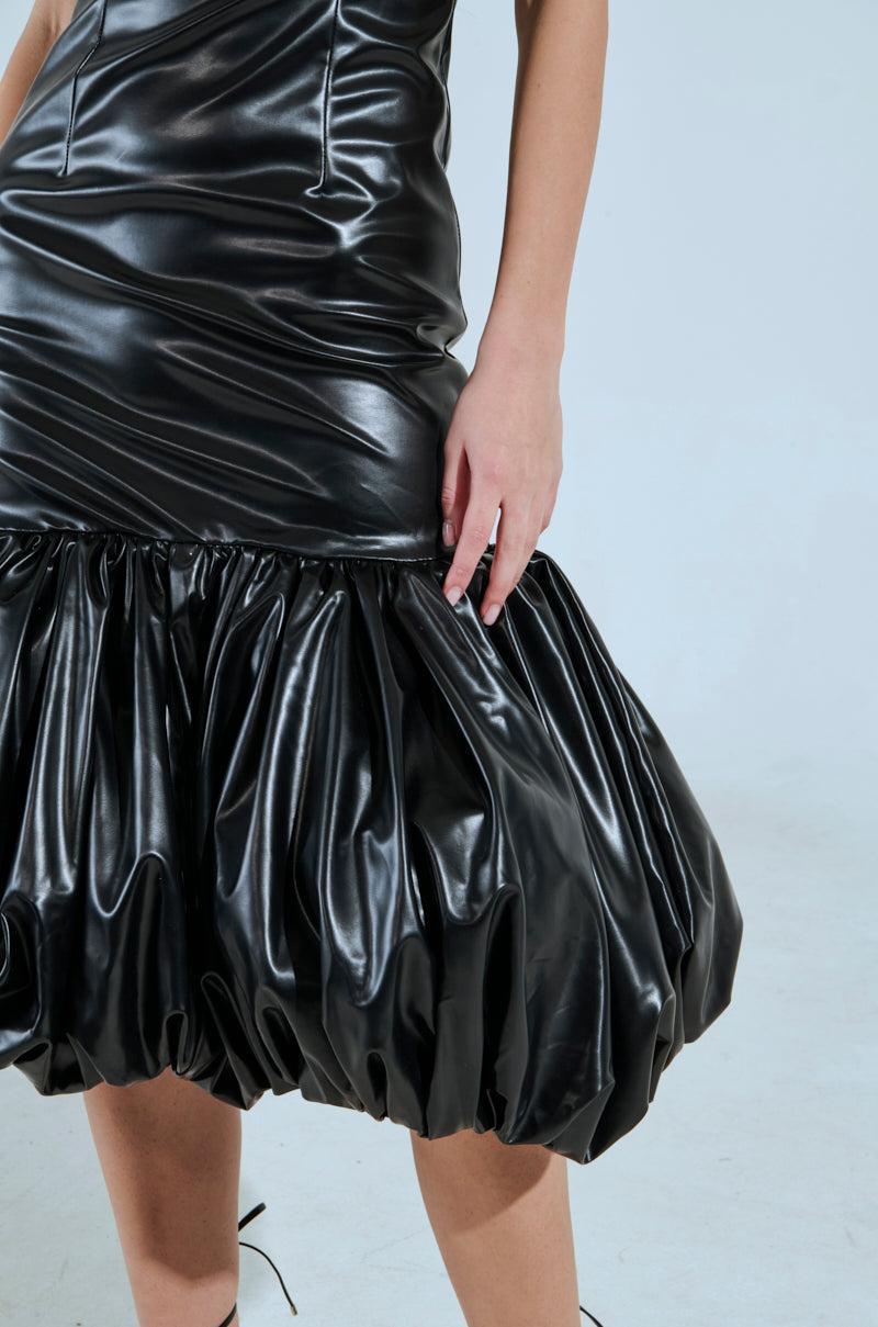 PHOEBE BUBBLE MIDI DRESS IN PU Product Image