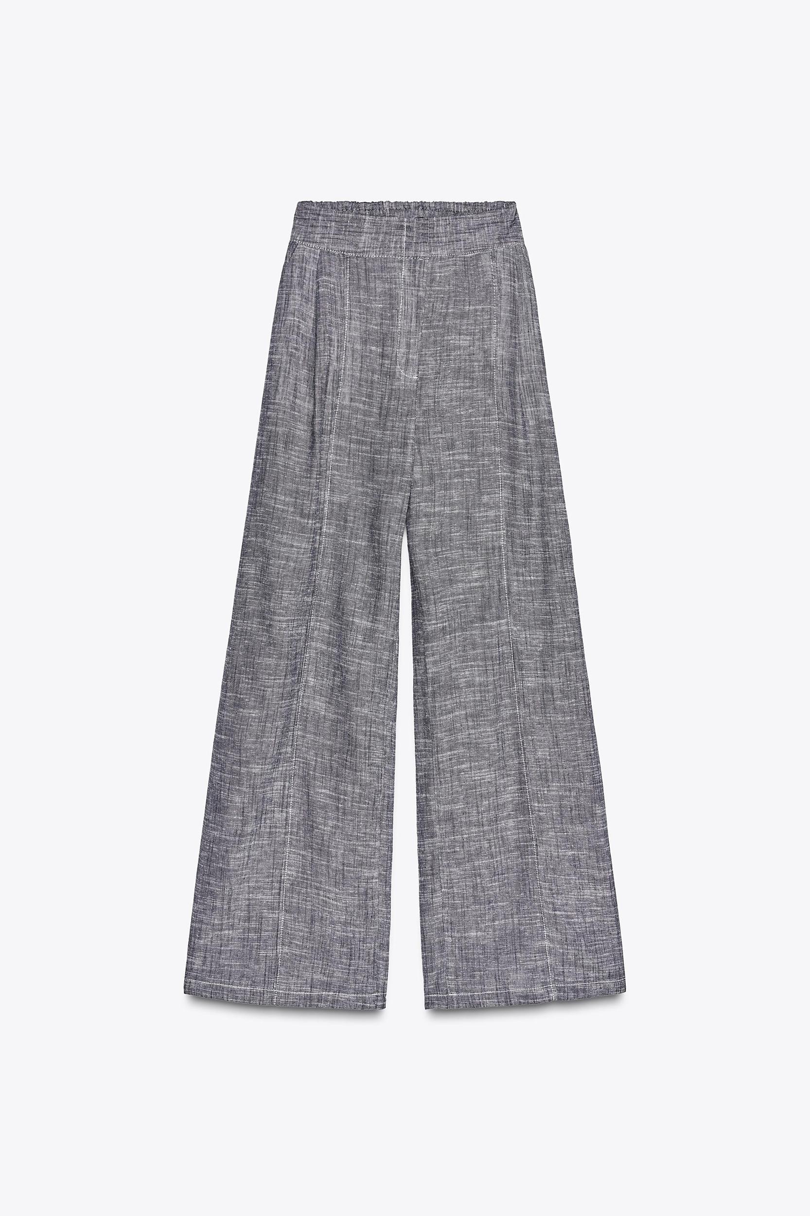 WIDE LEG LINEN PANTS Product Image
