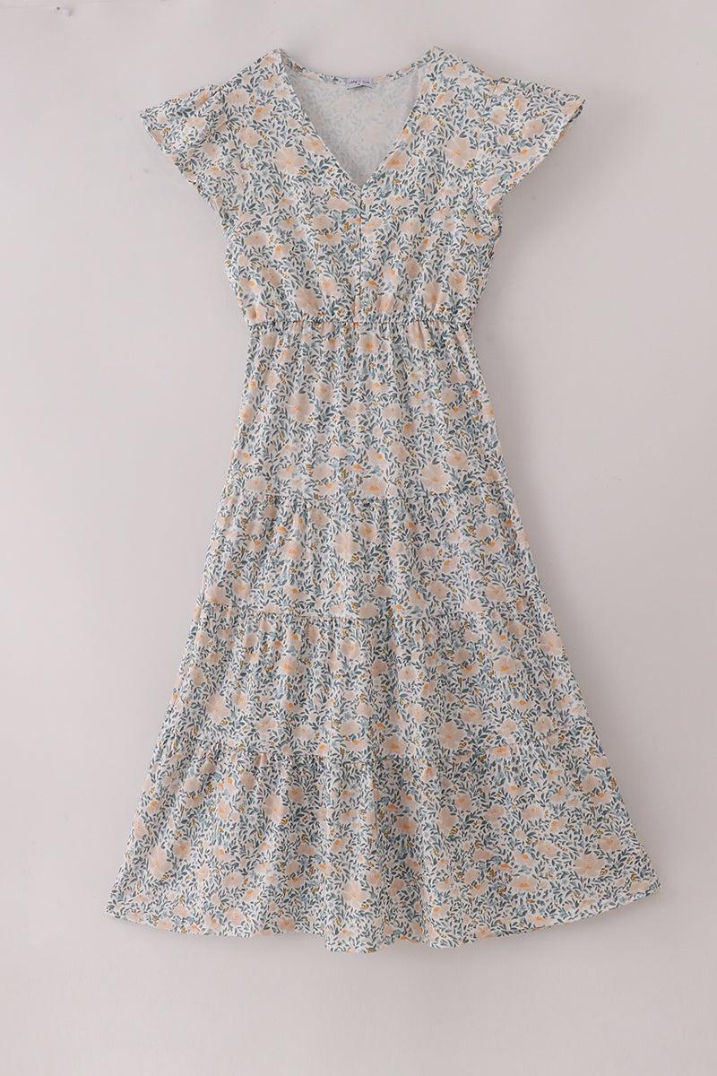 Bow applique print mom&me dress Product Image