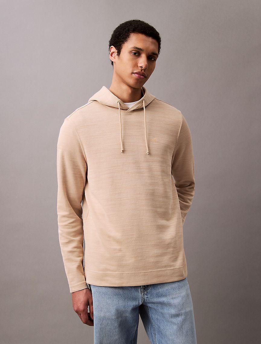 Cotton Blend Ribbed Classic Hoodie Product Image