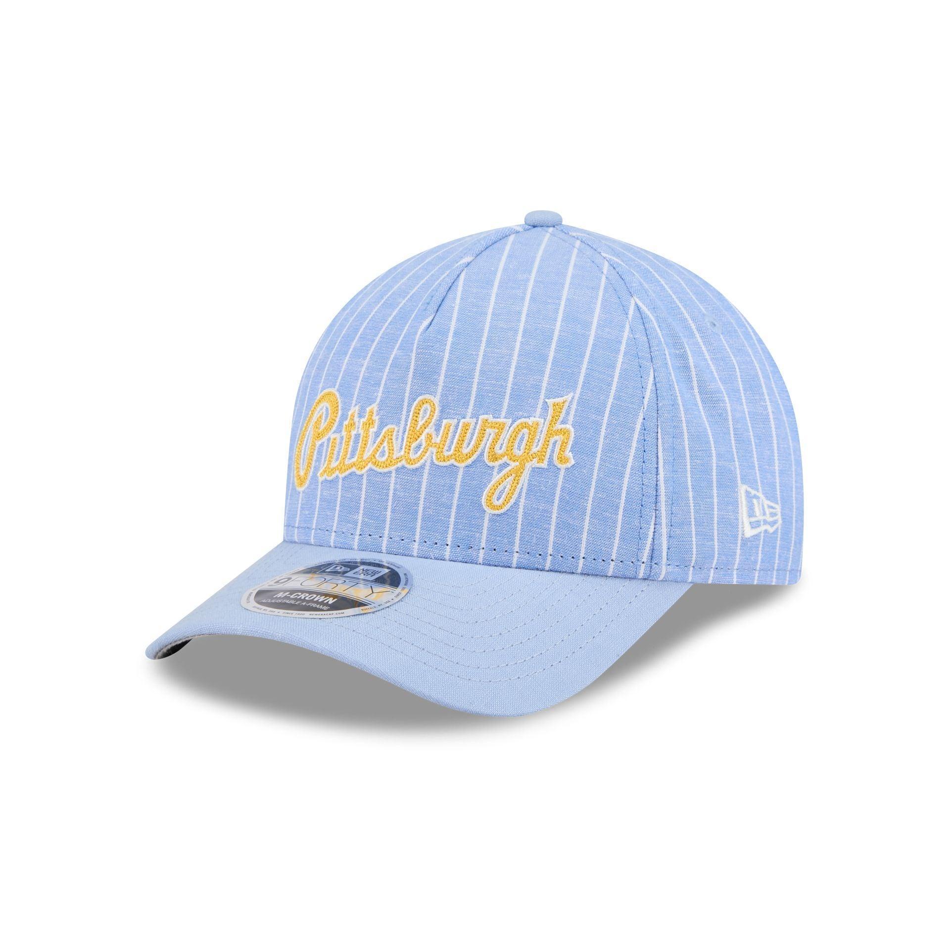 Pittsburgh Pirates Pinstripe Linen 9FORTY M-Crown A-Frame Snapback Hat Male Product Image