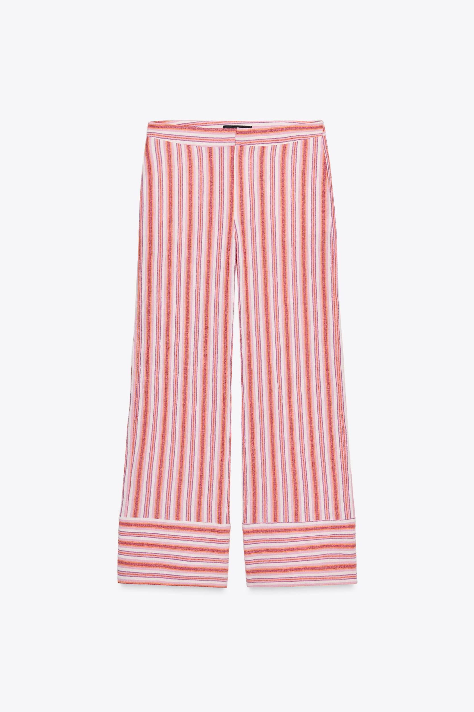 STRIPED WIDE RUSTIC PANTS Product Image
