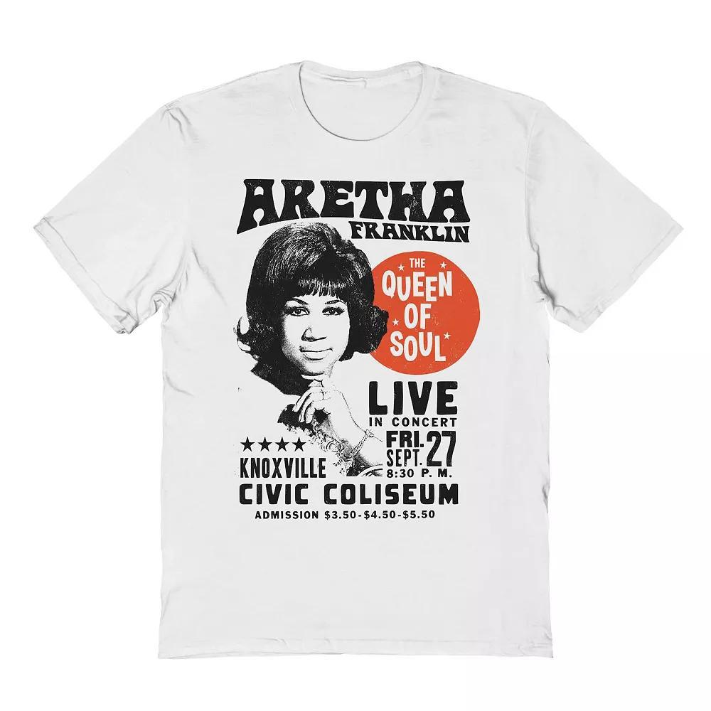 Men's Aretha Franklin Vintage Poster Graphic Tee, Size: Large, White Product Image