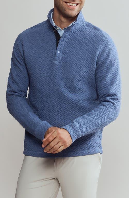 RHONE Quilted Pullover Cotton Blend Sweatshirt In Ocean Blue Heather Product Image