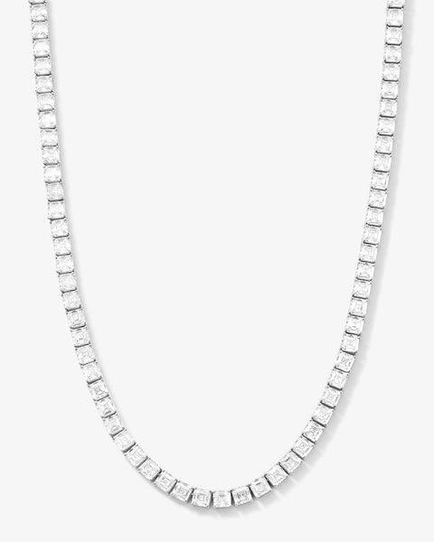 The Queen's Tennis Necklace 16" - Silver|White Diamondettes Product Image