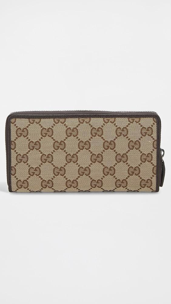 What Goes Around Comes Around Gucci Brown Canvas Zip Around Wallet | Shopbop Product Image